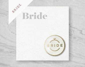 Spilla smaltata sposa – bianco e oro