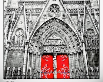 Paris Cathedral's Red Doors