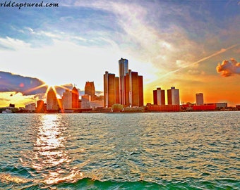 Detroit City Skyline - Renaissance Center