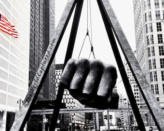 Detroit Mat Print: 'Spotted' Joe Louis Fist