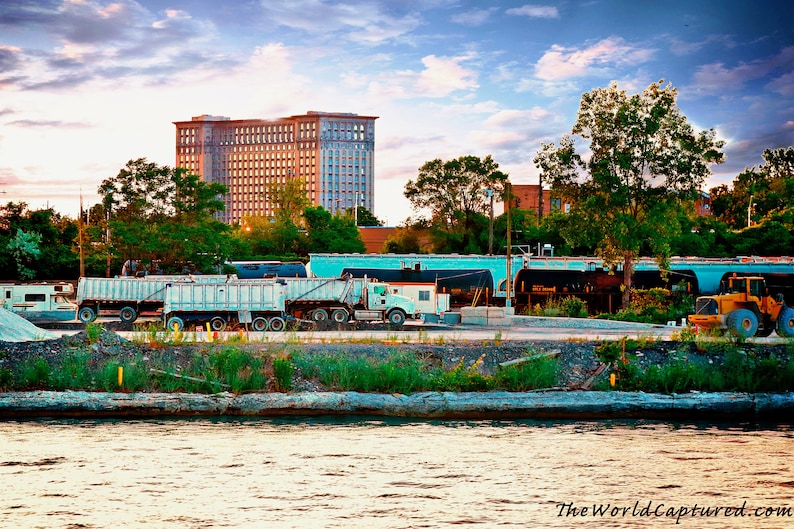 Grand Central Train Station Behind The Detroit River image 1