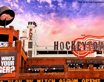 Detroit Mat Print: "Puck, Who's Your Tiger?, Hockey Town"