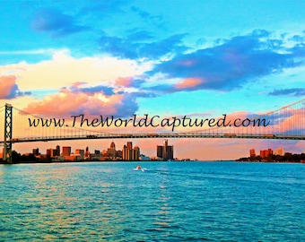 All In The Middle of The River - Metro Detroit Skyline