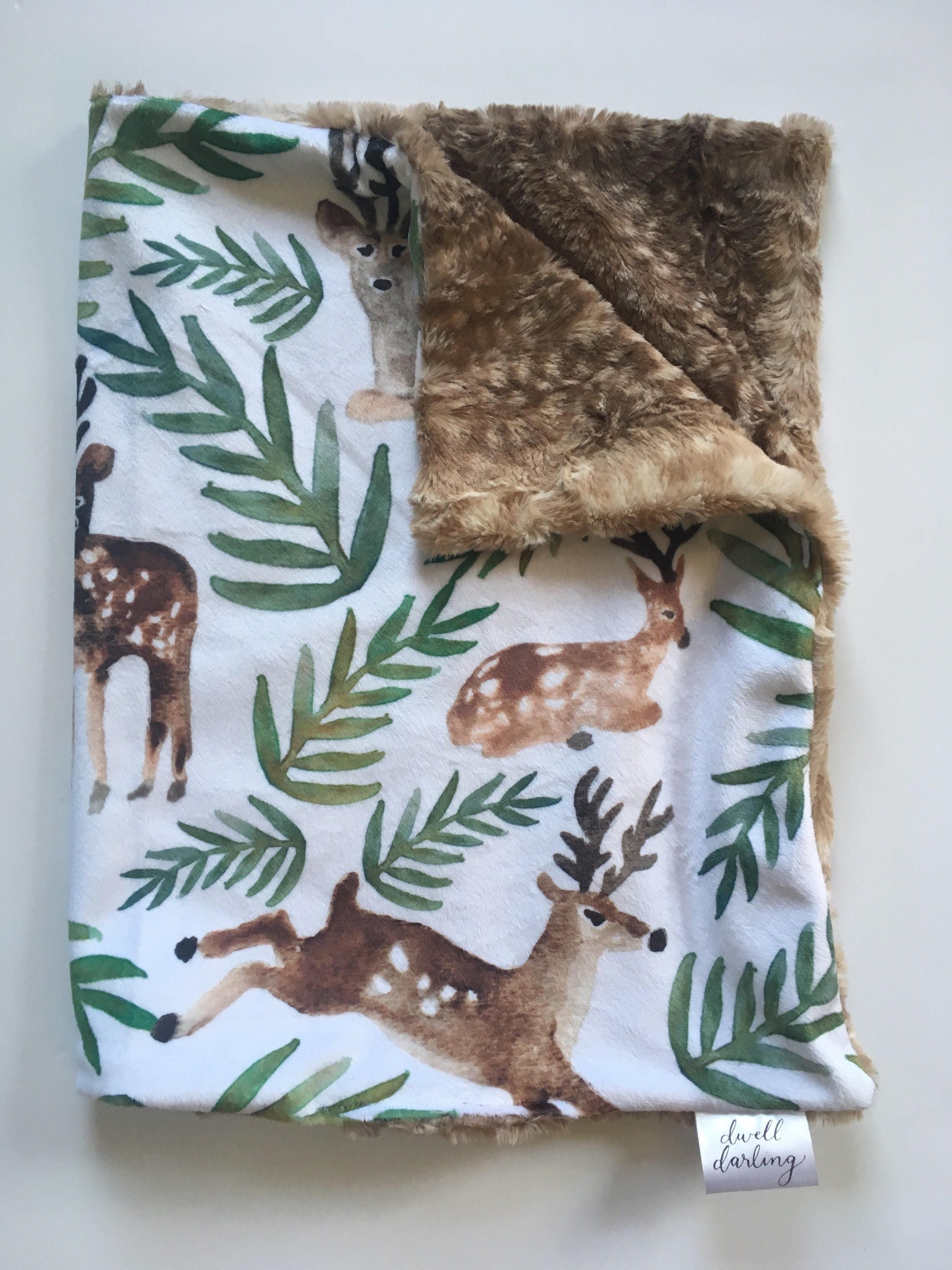 Watercolor deer lovey animal lovey Baby Blanket deer lovey Etsy