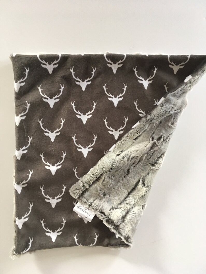 Deer antler security blanket lovey Woodland Forest Animal Baby Etsy