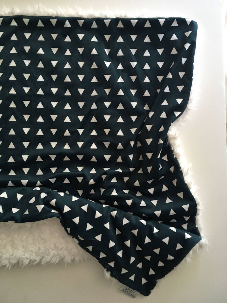 Navy Blue Blanket triangle blue blanket geometric Baby Etsy