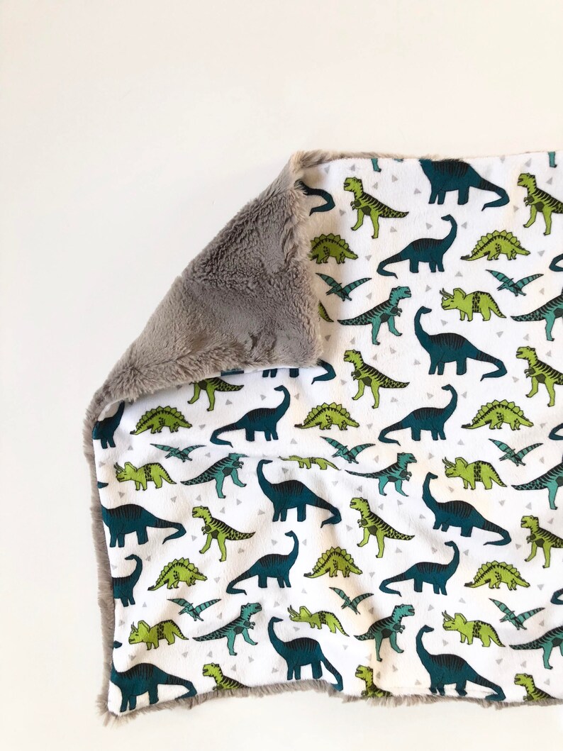 minky Baby Blanket dino baby lovey Baby lovey security Blanket security blanket black white modern gift Dinosaur lovey nursery