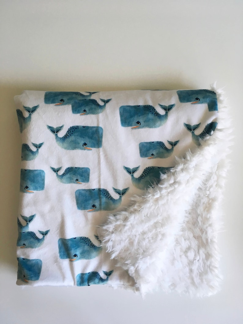Whale baby blanket navy minky Baby Blanket minky Baby Blanket modern baby gift dwell darling hipster whales baby bedding