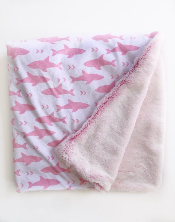 pink baby shark bedding