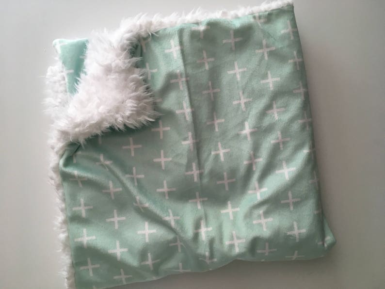Mint Plus Blanket mint blue blanket geometric Baby Blanket Etsy