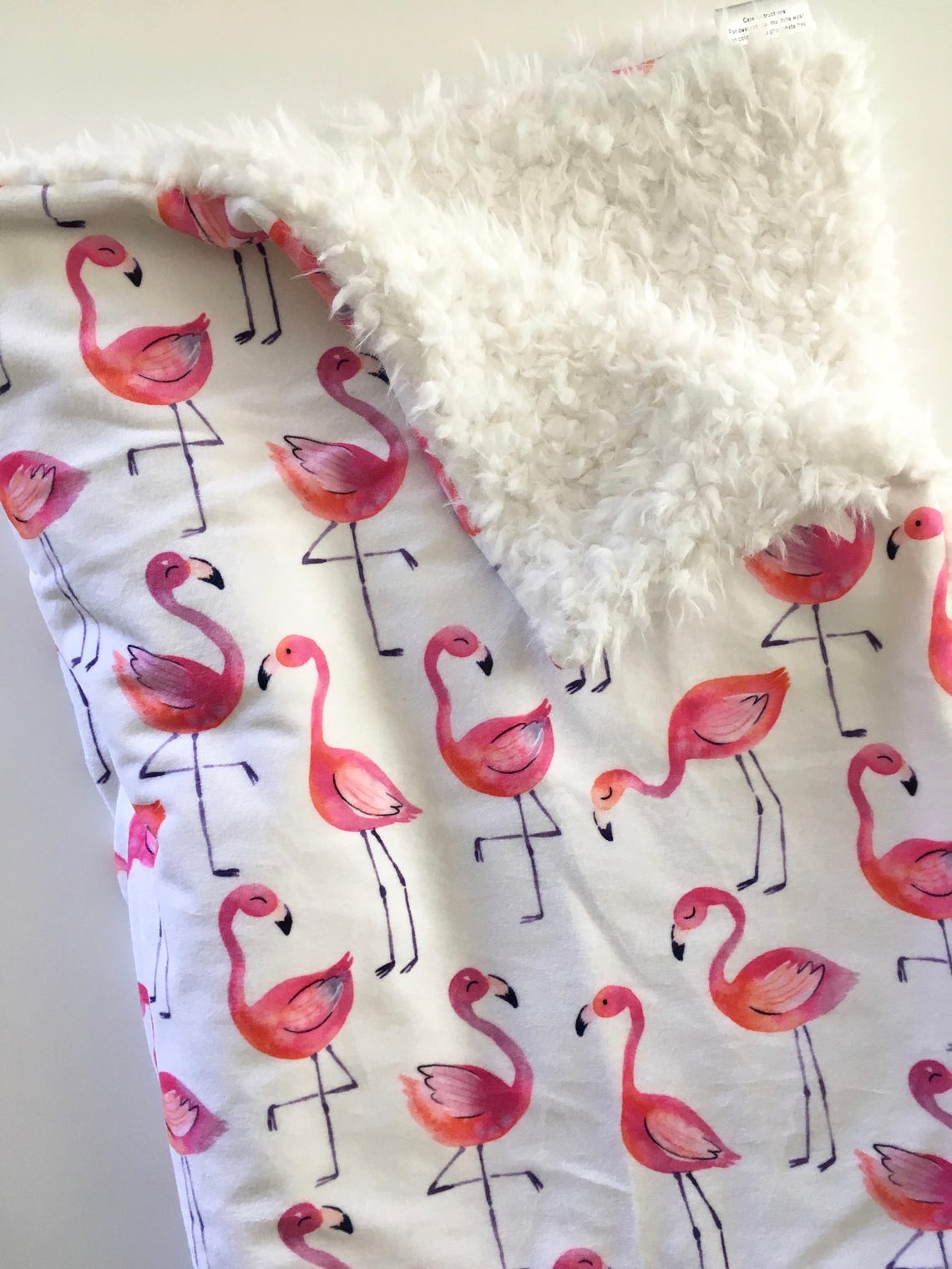 Flamingo baby blanket minky flamingos nursery hot pink girl Etsy