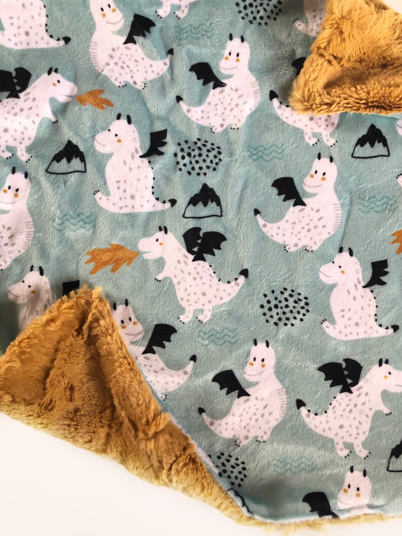 Dragon Baby Blanket dragon blanket boy blanket boy nursery Etsy
