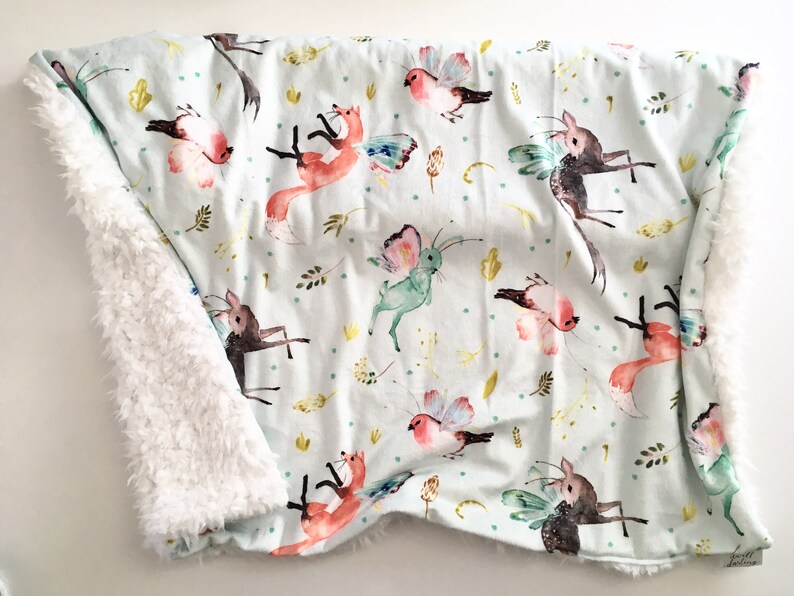 Majestic woodland animals Baby Blanket minky Baby Blanket Etsy