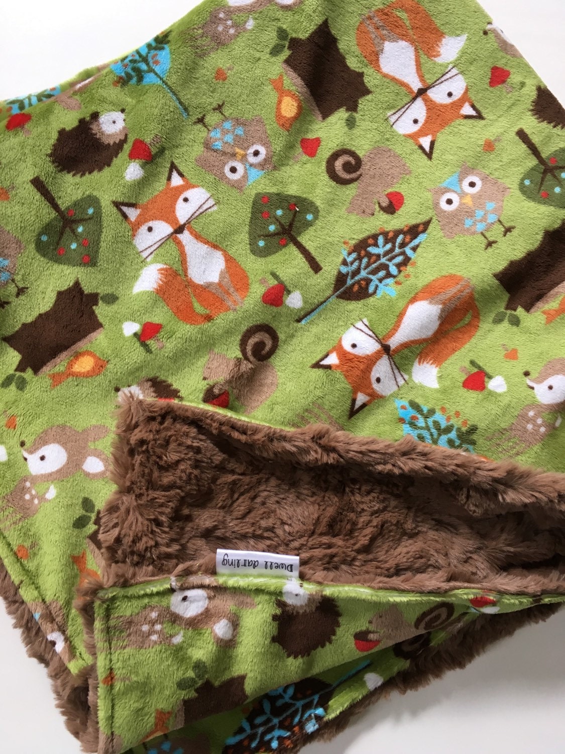 Woodland Forest Animal Baby Blanket minky Baby Blanket Etsy