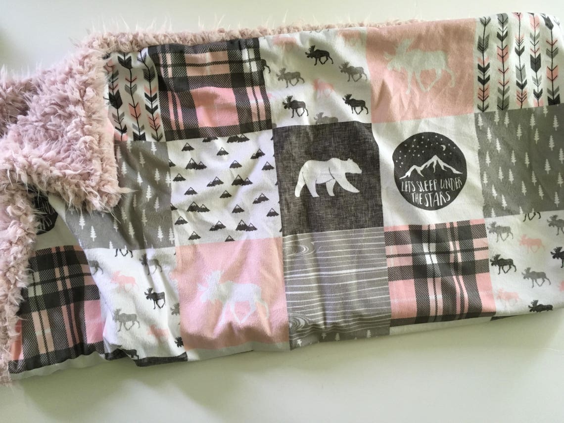 Woodland baby blanket girl Blanket girl Woodland Blanket Etsy