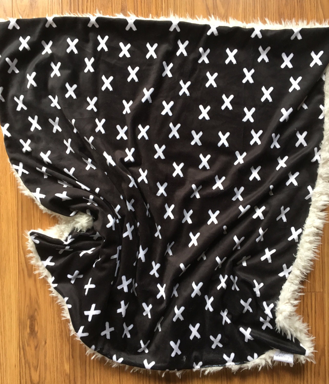 Black white X baby blanket Blanket geometric Blanket modern Etsy