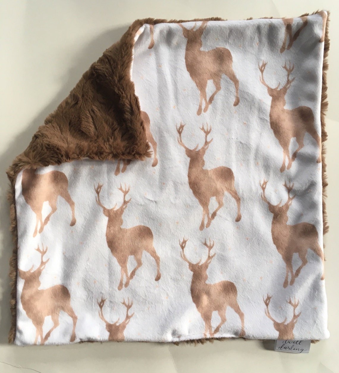 Deer antler security blanket lovey Woodland Forest Animal Baby Etsy
