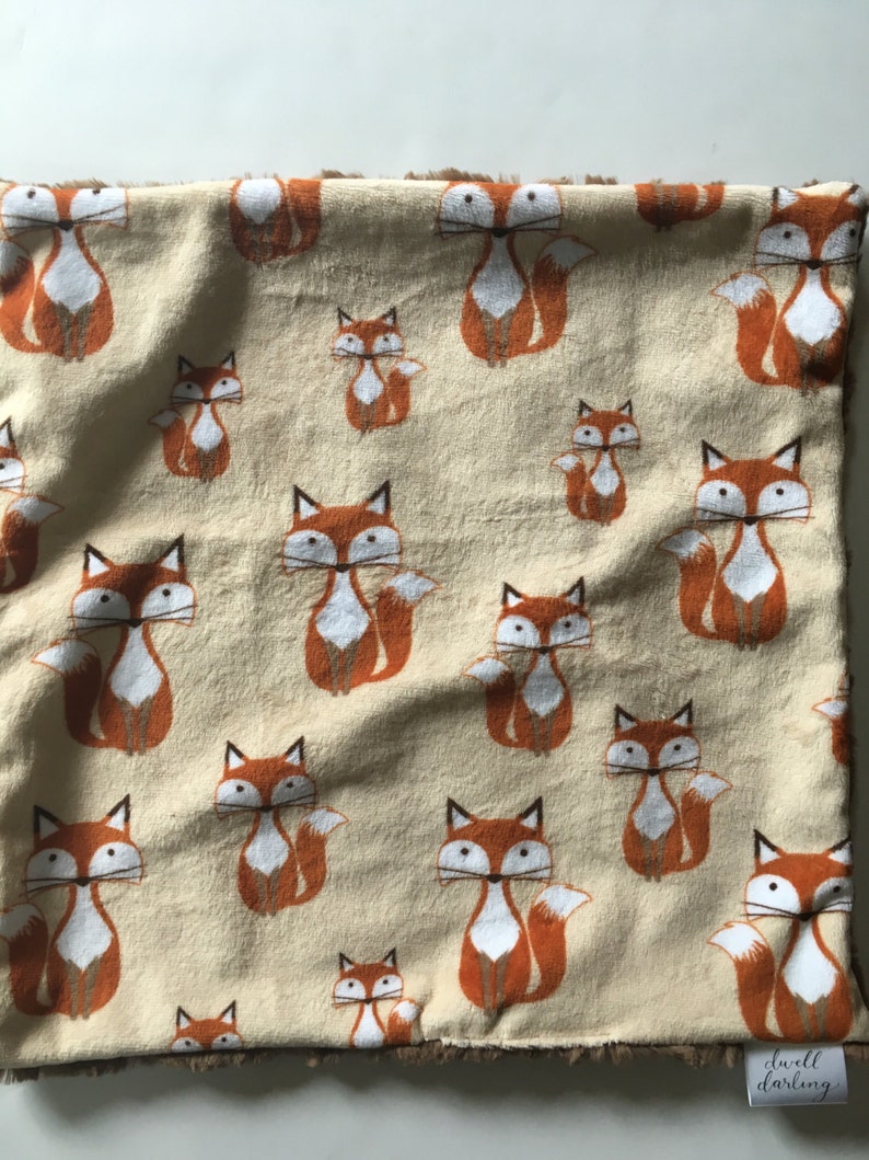 Fox Nursery Gender Neutral Baby Shower Gift baby Woodland Nursery Blanket minky Woodland Blanket Fox Baby lovey security blanket