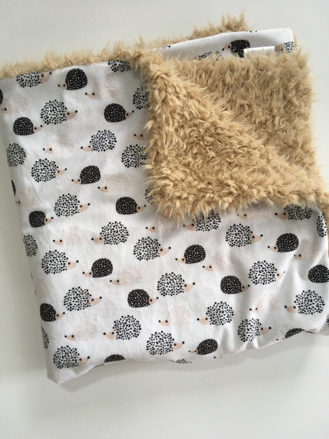 Hedgehog baby blanket Animal Baby minky Baby Blanket Woodland Etsy