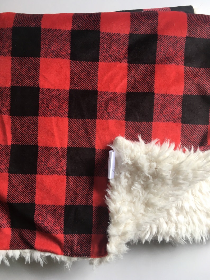 Buffalo check minky blanket gender neutral nursery woodland | Etsy
