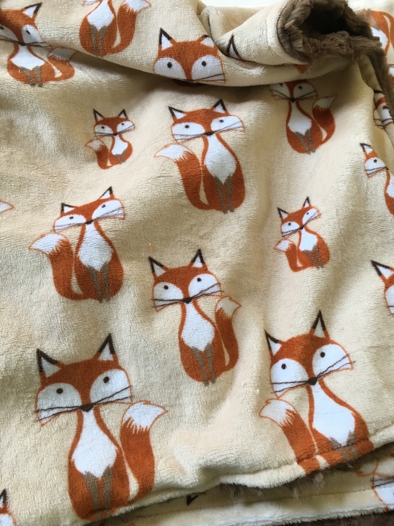 Fox Nursery Gender Neutral Baby Shower Gift baby Woodland Nursery Blanket minky Woodland Blanket Fox Baby lovey security blanket