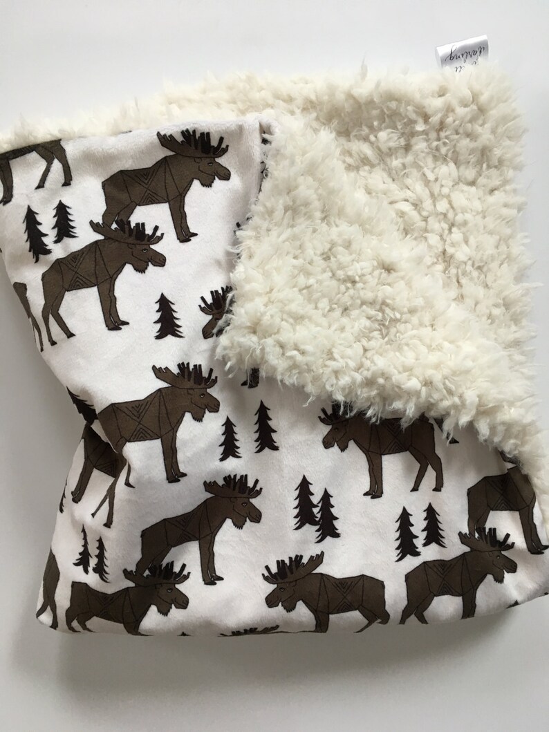 Woodland moose bear gray Baby Blanket triangle teepee tp Etsy