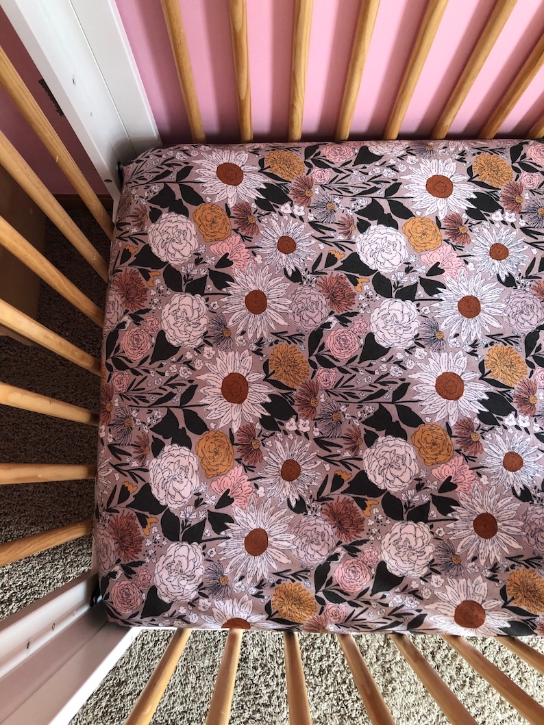 Wildflower crib sheet floral crib sheet floral nursery Etsy