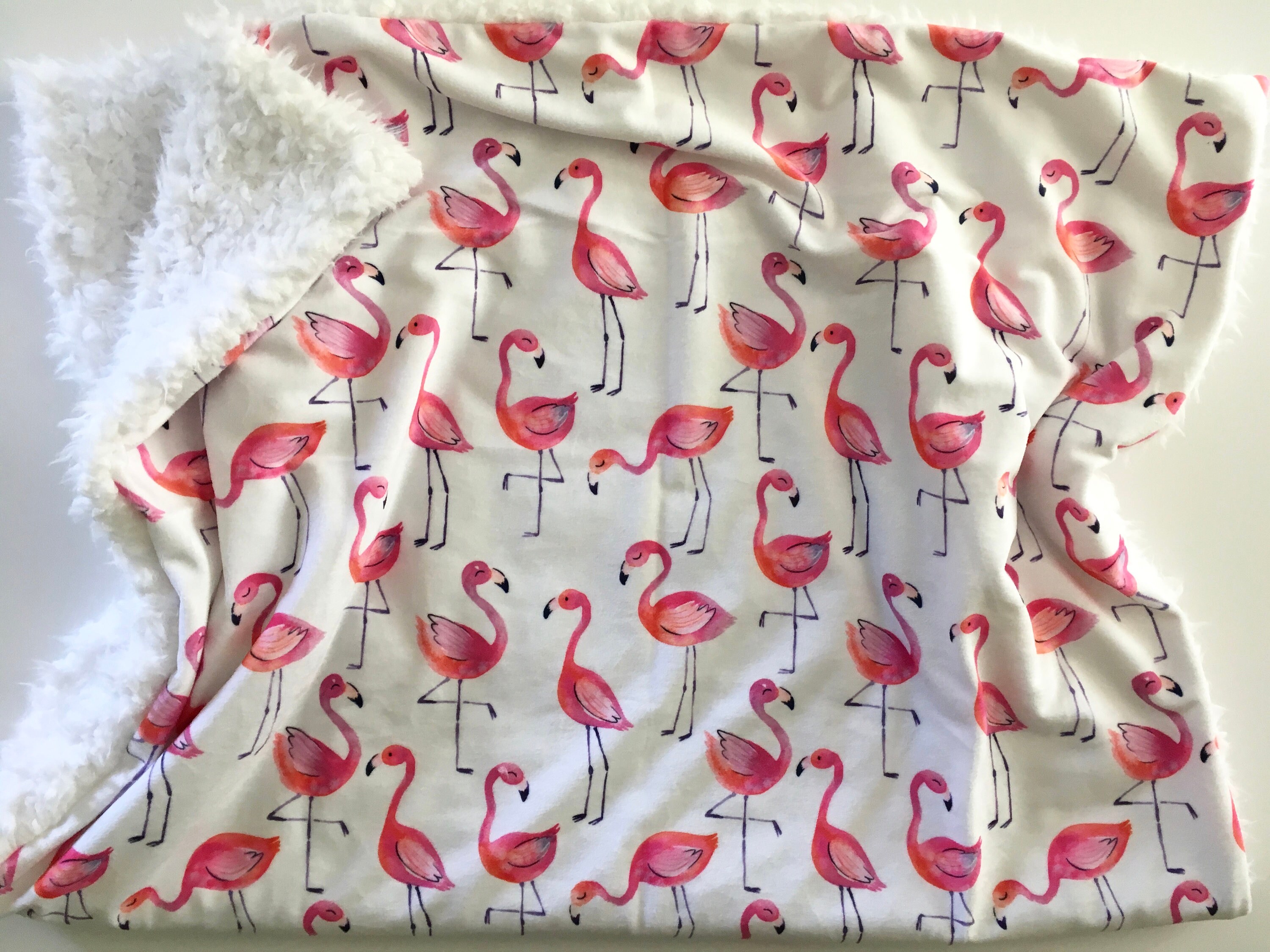 Flamingo baby blanket minky flamingos nursery hot pink girl Etsy
