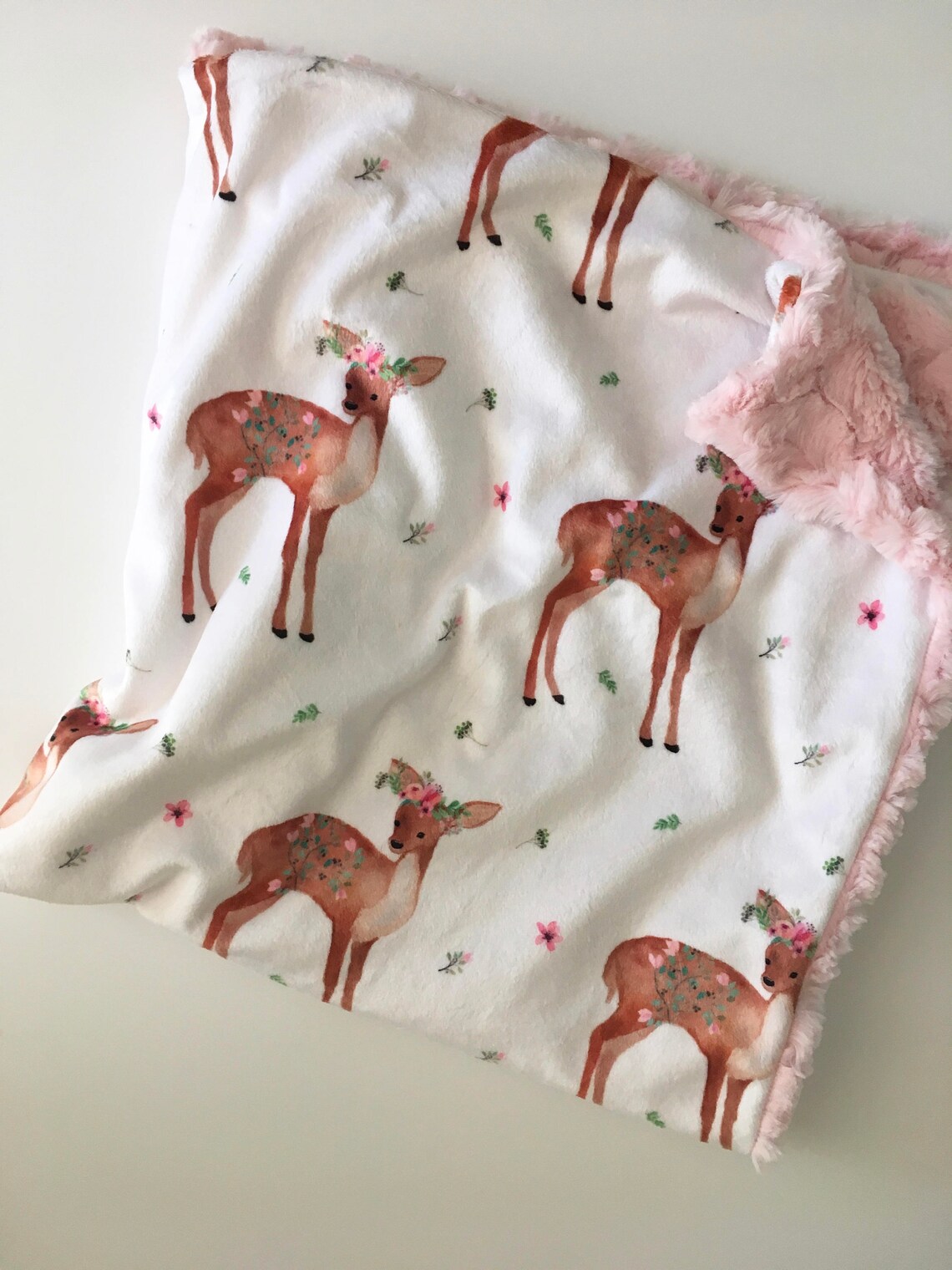 Girl Fawn Deer Baby Blanket fawn girl nursery Blanket deer Etsy