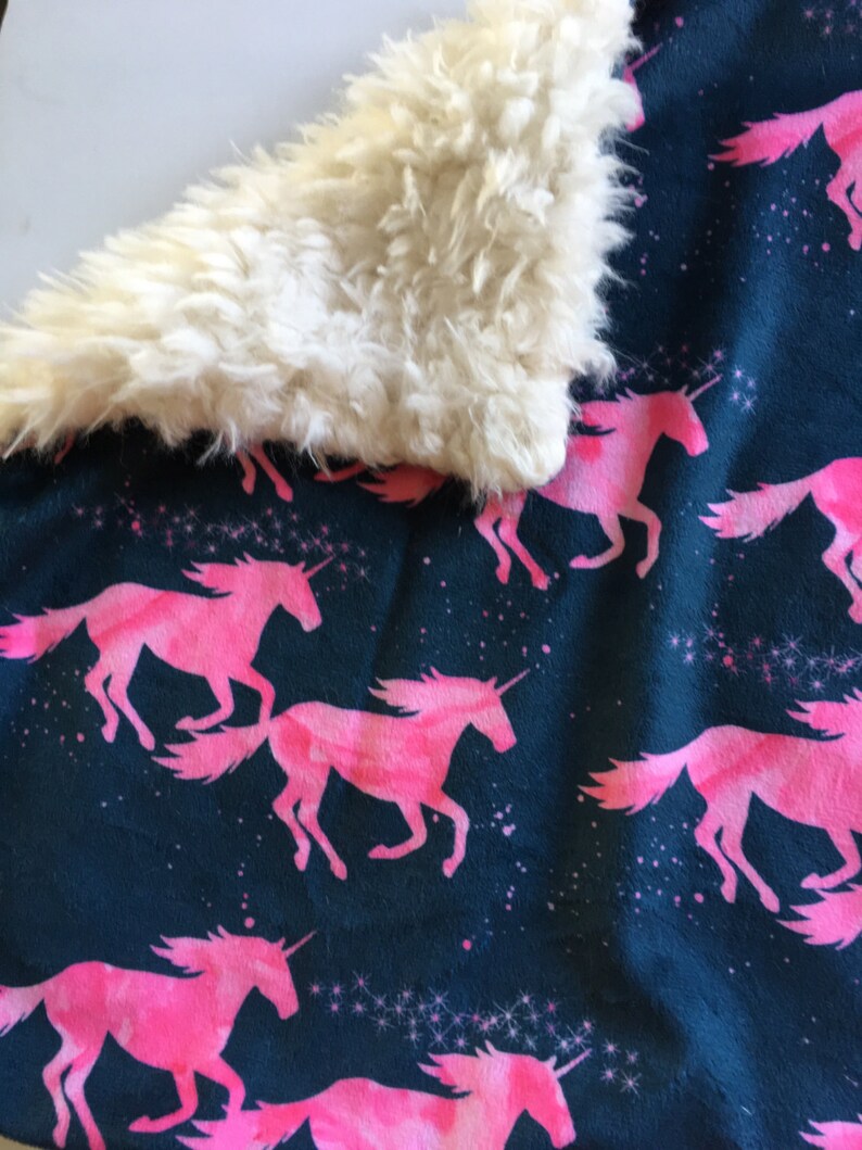 Unicorns lovey security blanket 15 inches x 15 inches minky Etsy