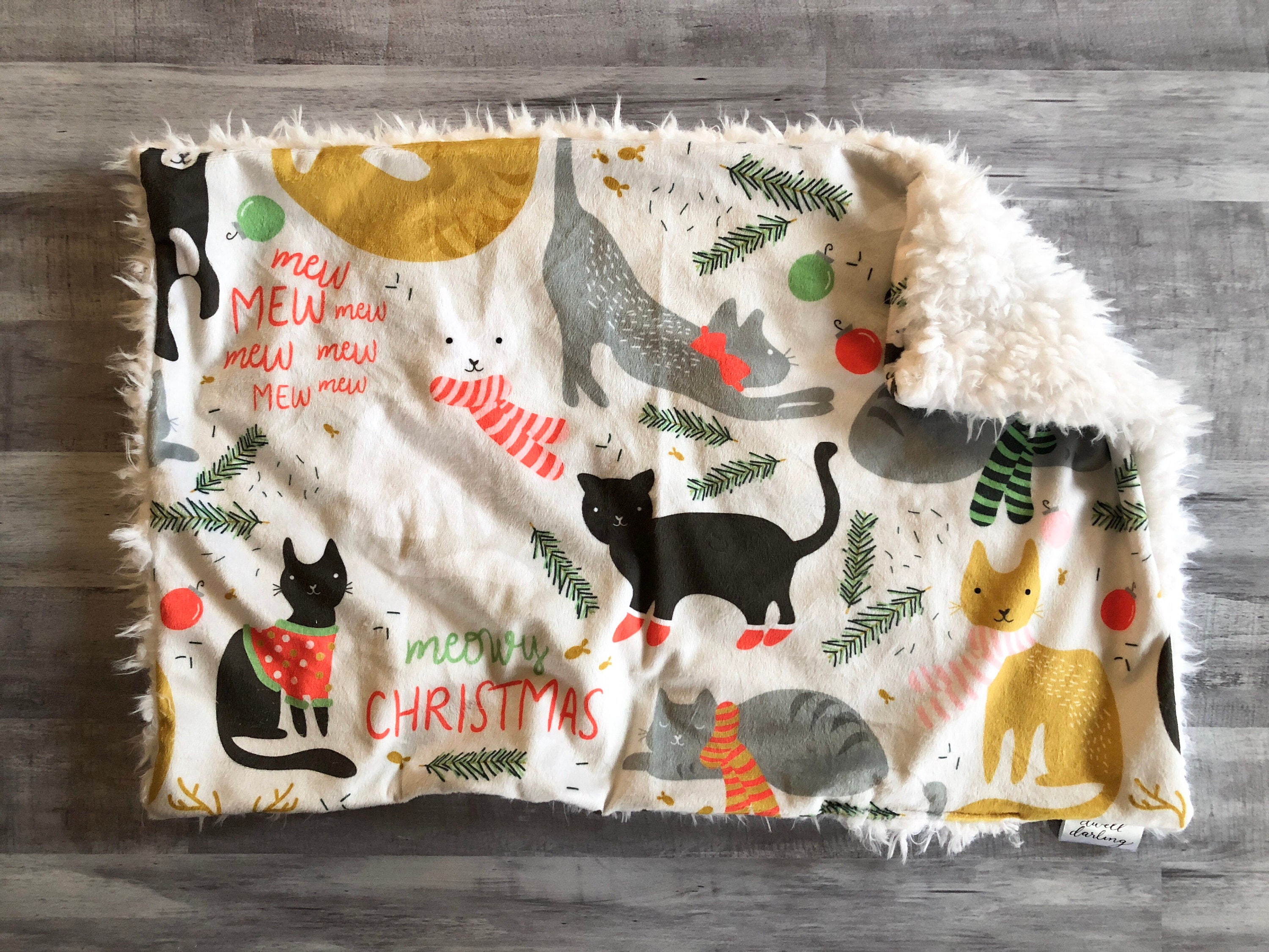 Christmas cat lovey holiday blanket kitty lovey blanket Etsy