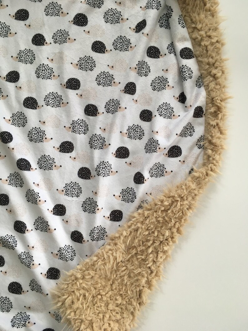 Hedgehog baby blanket Animal Baby minky Baby Blanket Woodland Etsy