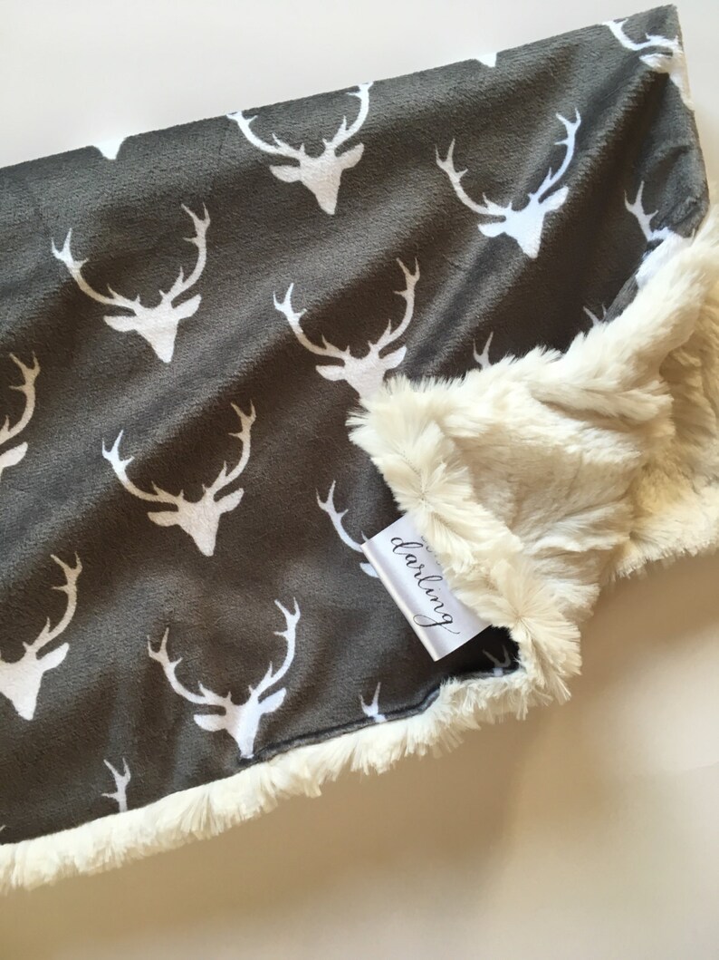 Deer antler security blanket lovey Woodland Forest Animal Baby Etsy