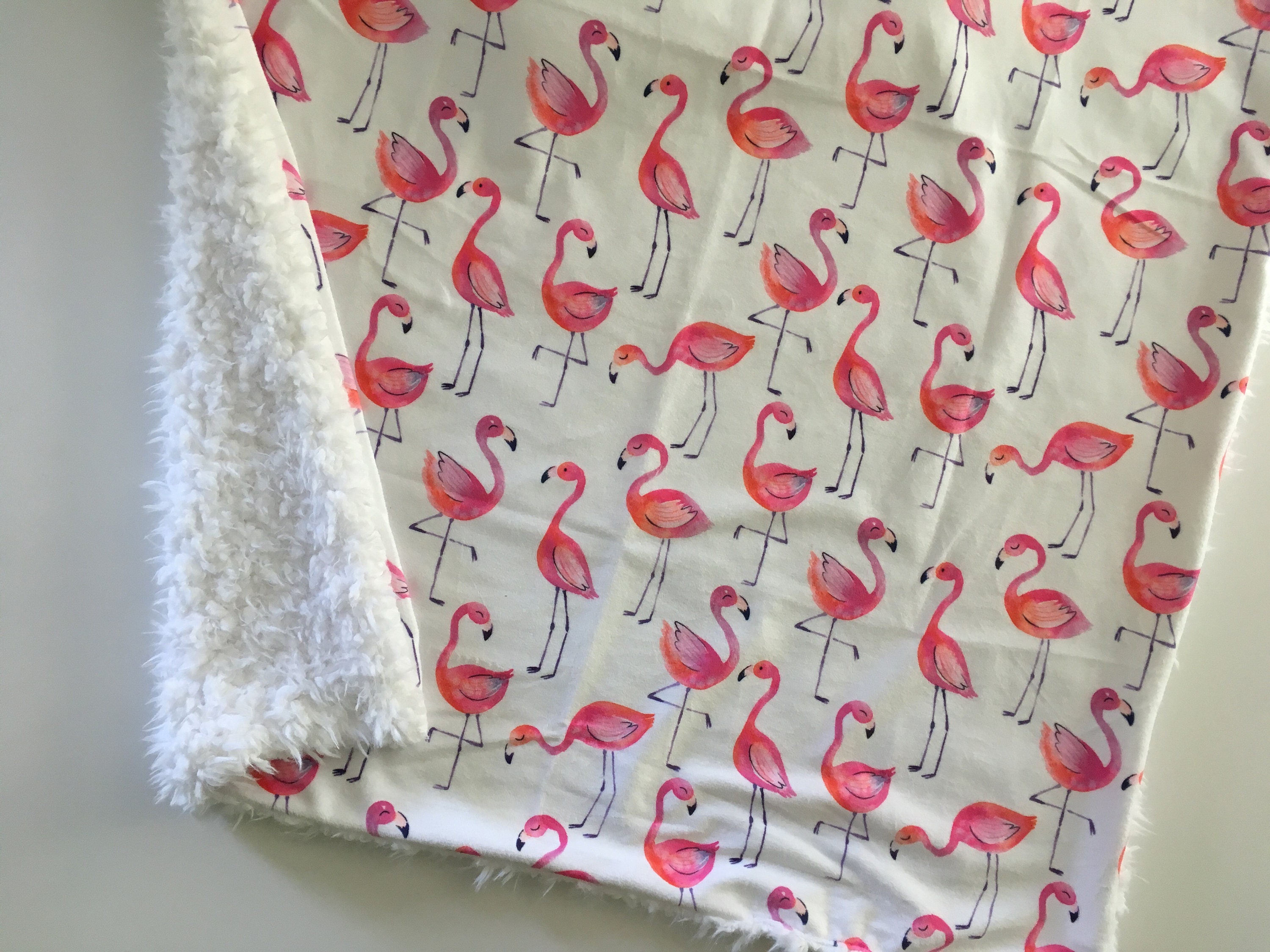 Flamingo baby blanket minky flamingos nursery hot pink girl Etsy