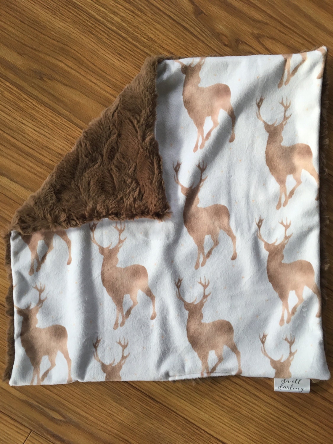 Deer antler security blanket lovey Woodland Forest Animal Baby Etsy