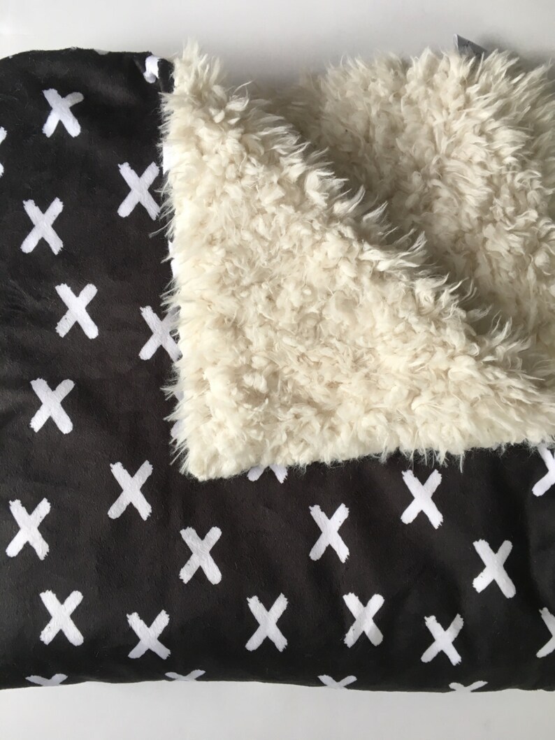 Black white X baby blanket Blanket geometric Blanket modern Etsy