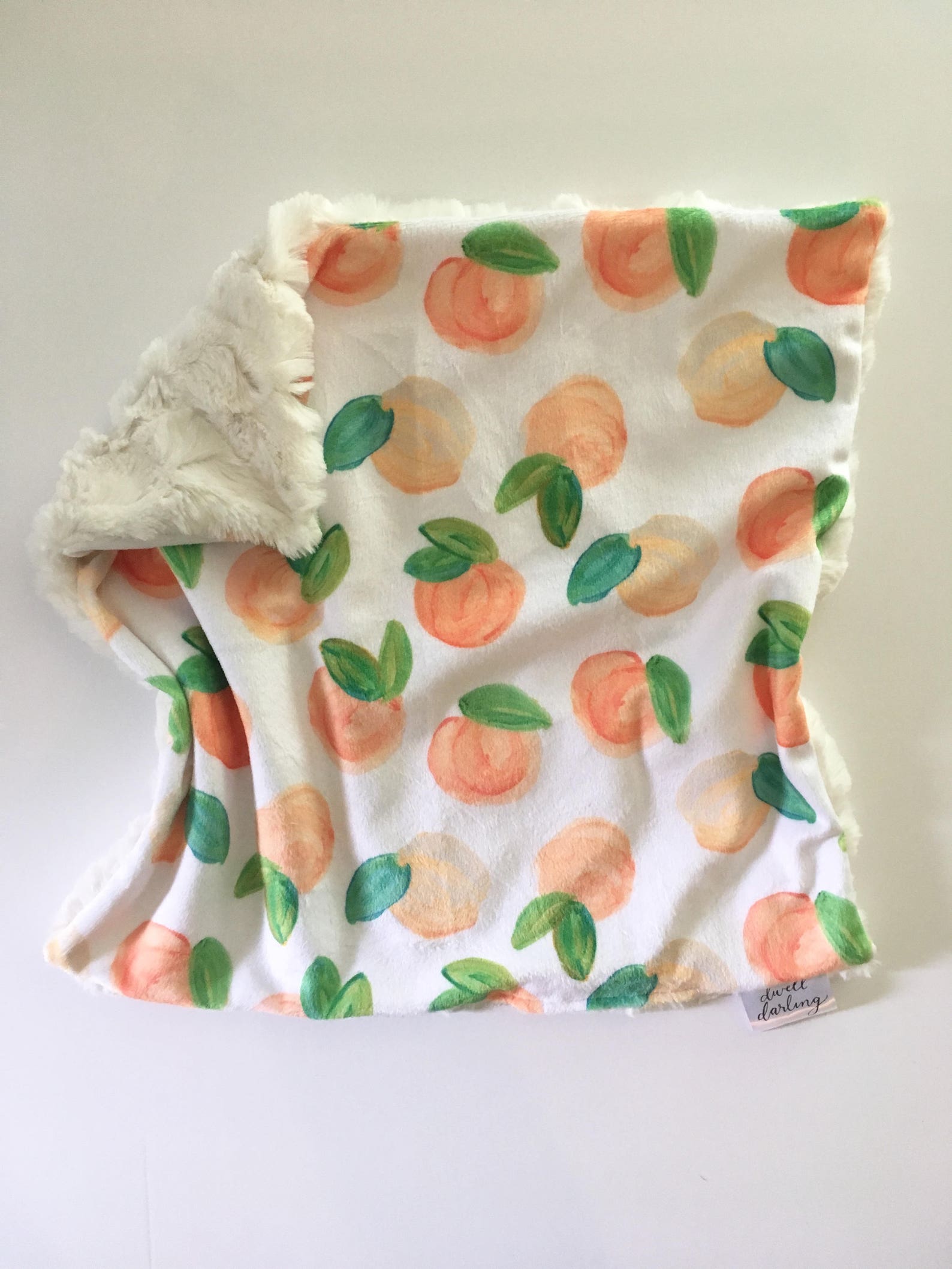 Peach lovey security blanket 16 inches x 16 inches minky Etsy