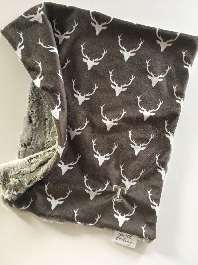 Deer antler security blanket lovey Woodland Forest Animal Baby Etsy