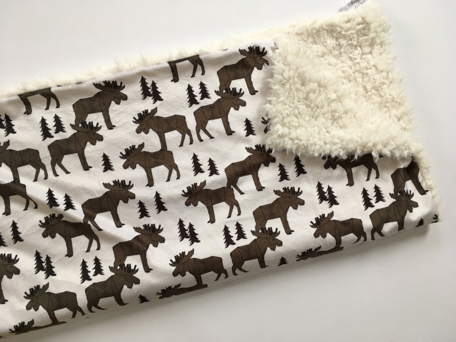 Woodland moose bear gray Baby Blanket triangle teepee tp Etsy