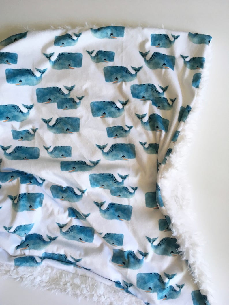 Whale baby blanket navy minky Baby Blanket minky Baby Blanket modern baby gift dwell darling hipster whales baby bedding