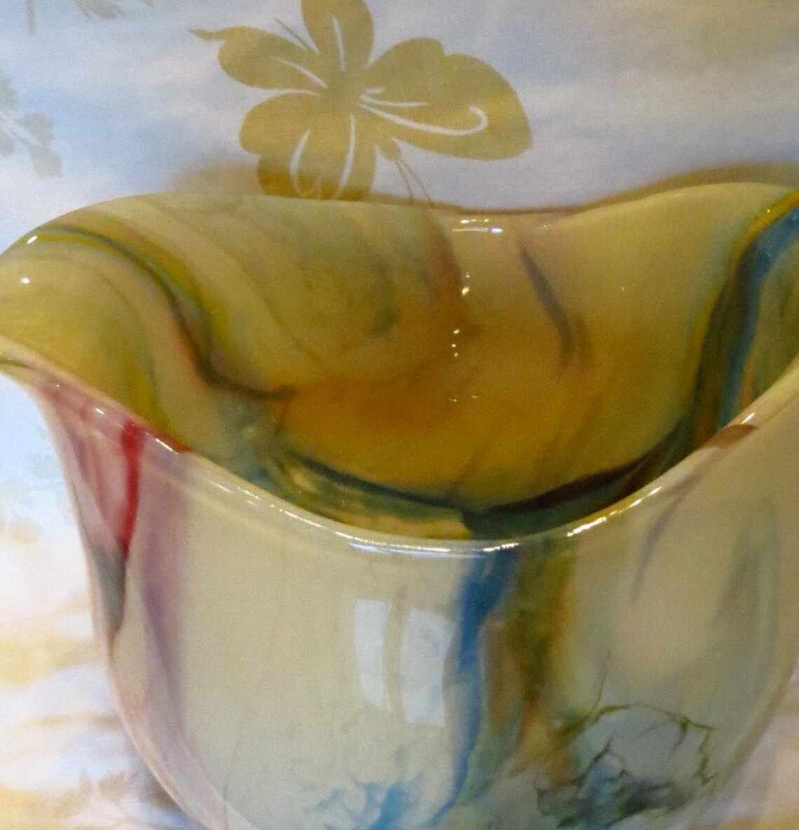 large handblown glass bowl Mariola Water Etsy