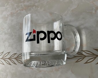 Zippo Mug embossed United States of America eagle stars clear glass
