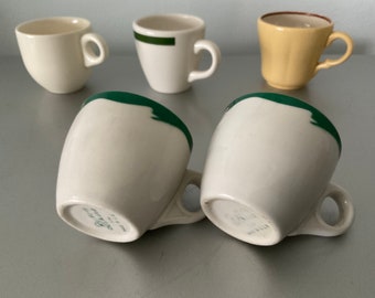 Demitasse espresso cups set of 5 vintage diner restaurant ware Buffalo China Colorido Ware camelle USA