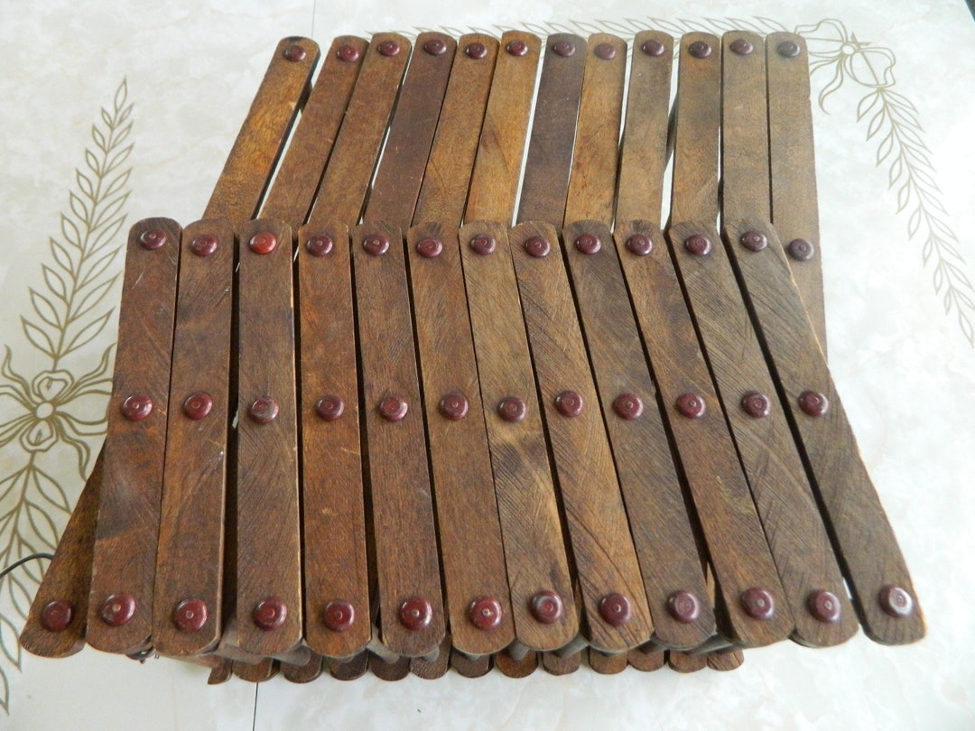 Wood Accordion Drying Rack / Primitive Rustic Farmhouse Wood Drying