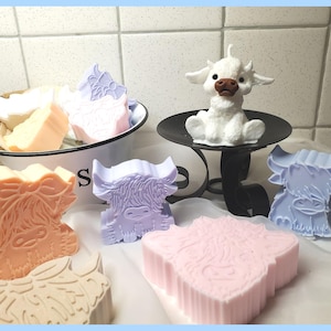 Cute Scottish Highland Baby Cow Soap, NEW Lower Prices! Cow Candle gift, Party Favors, Wedding Favors, Hostess Gift,  Shower Favors