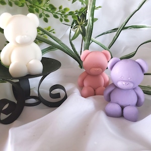 Adorable Teddy Bear Candle, Bear Shower gift, Birthday Party, Party Favors, Wedding Favors, Hostess Gift, Color Choice