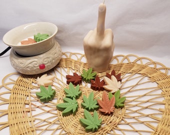 Pot Leaf Wax Melts, Marijuana Fall Decor, Scented Soy Wax