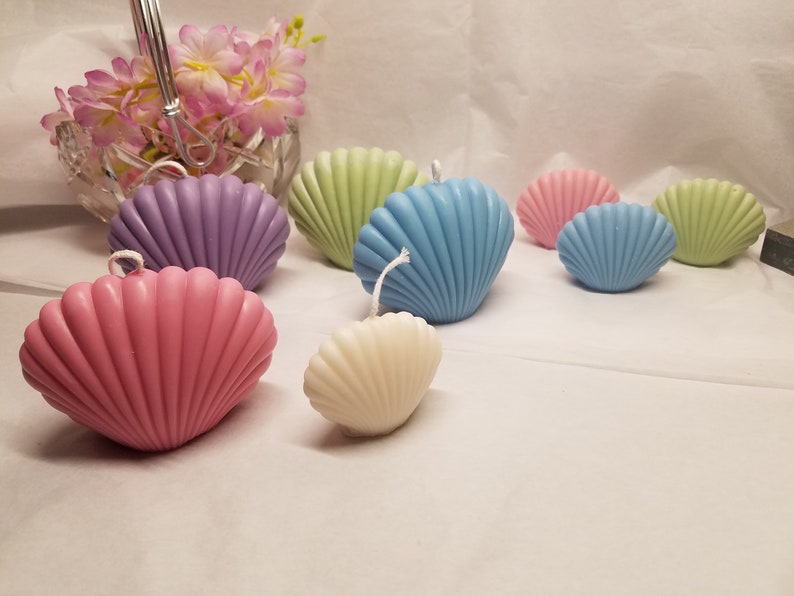 Pastel Seashell Soy Candle: Mini Clam Shell Home Decor - Etsy