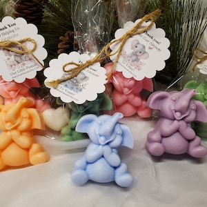 Elephant Soap Favors: Handmade Jungle Animal Shower or Party Favors, With Optional Hearts image 5