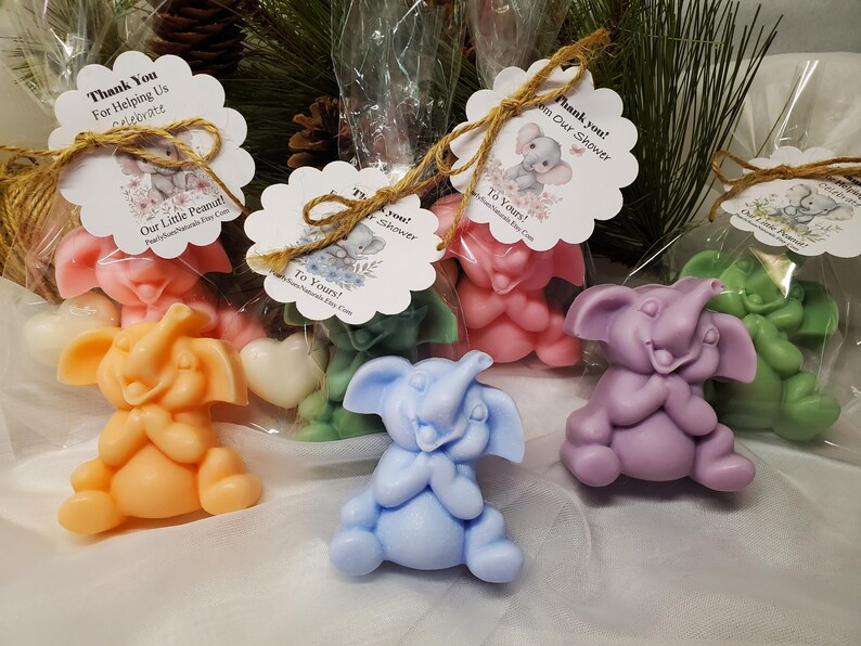 Elephant Soap Favors: Handmade Jungle Animal Shower or Party Favors, With Optional Hearts image 5